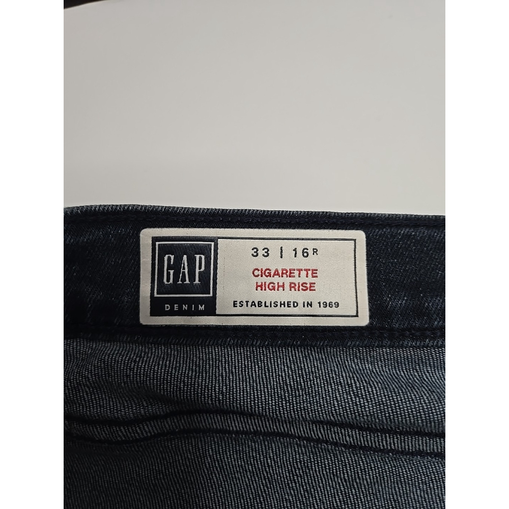 Gap Size 33 High Rise Cigarette Jeans Medium Wash Ankle Straight Denim - Picture 4 of 10